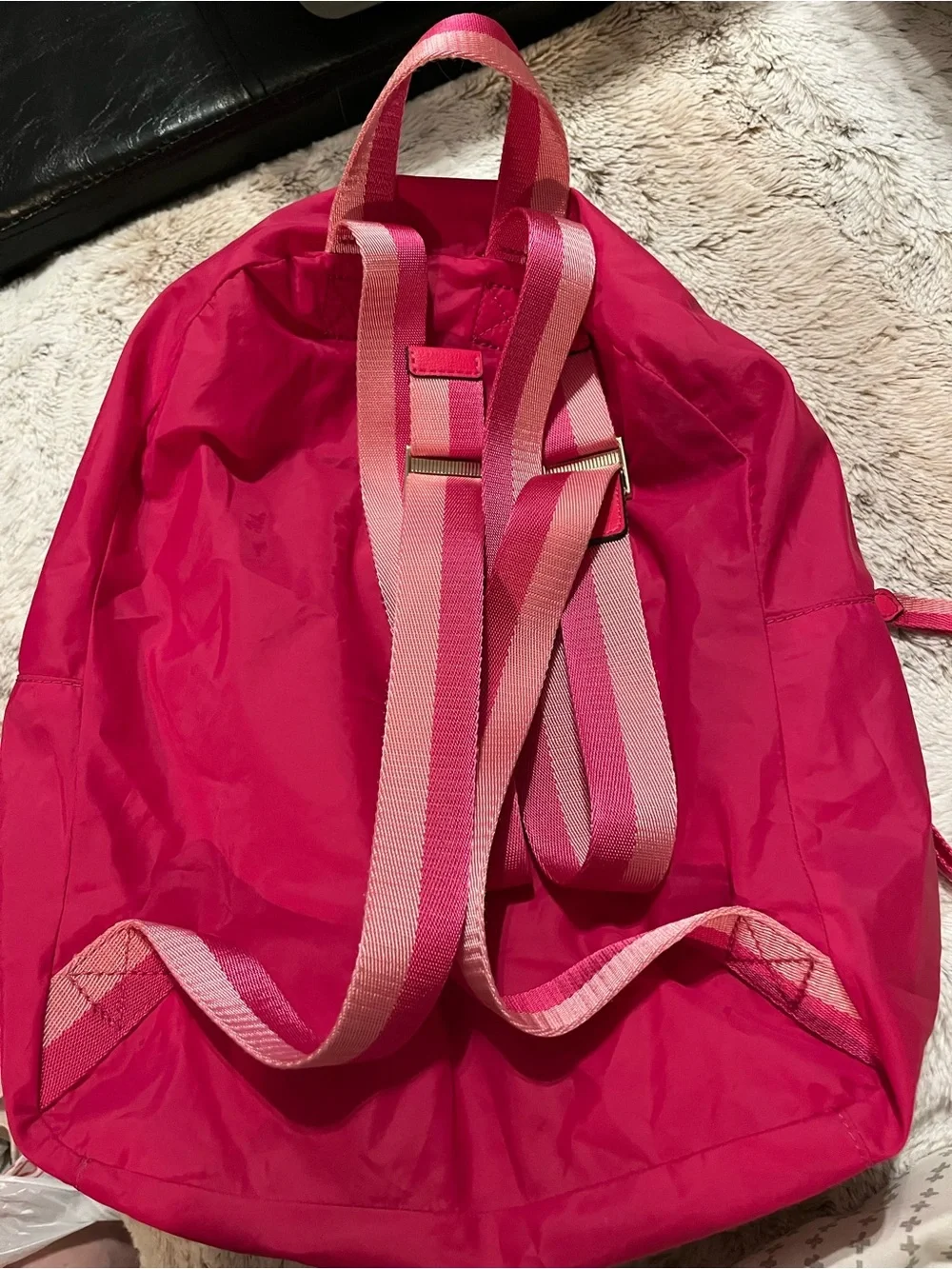 kate spade Bright Magenta Packable Nylon Backpack with Front Pocket